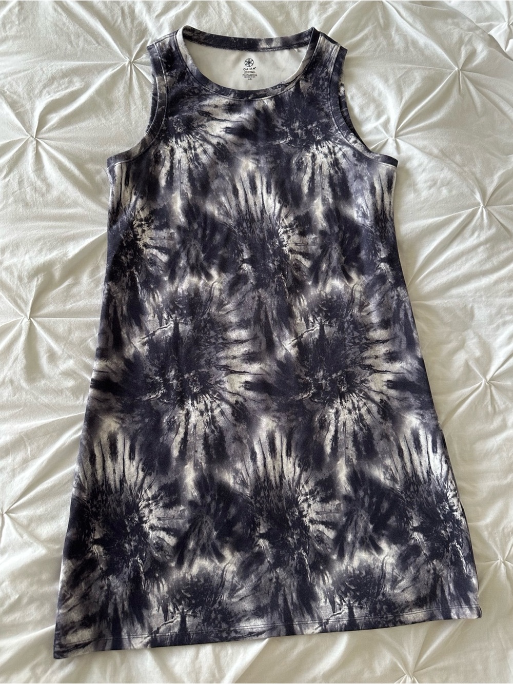 GAIAM Black & White Tie-Dye Dress